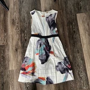 Anthropologie Leifsdottir Watercolor Fit and Flare Dress
